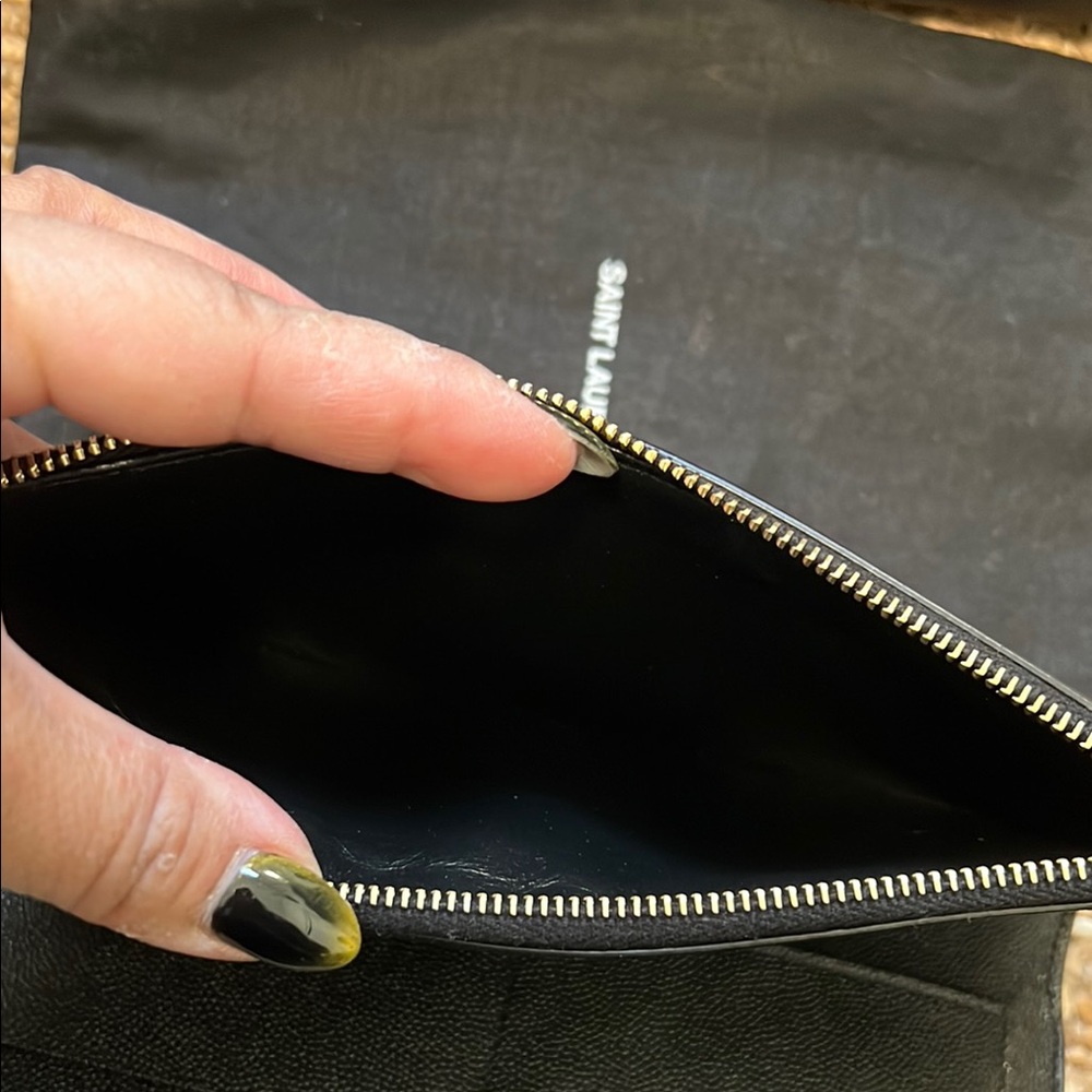 Saint Laurent Black Clutch Wallet with Gold Logo - Picture 5 of 7
